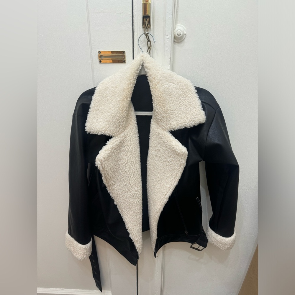 12th Tribe Leather Sherpa Jacket